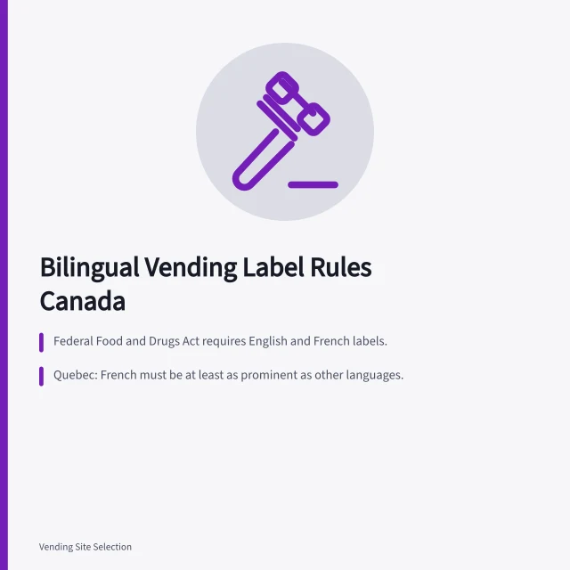 Bilingual vending machine labelling requirements in Canada. Bilingual vending machine labelling requirements in Canada