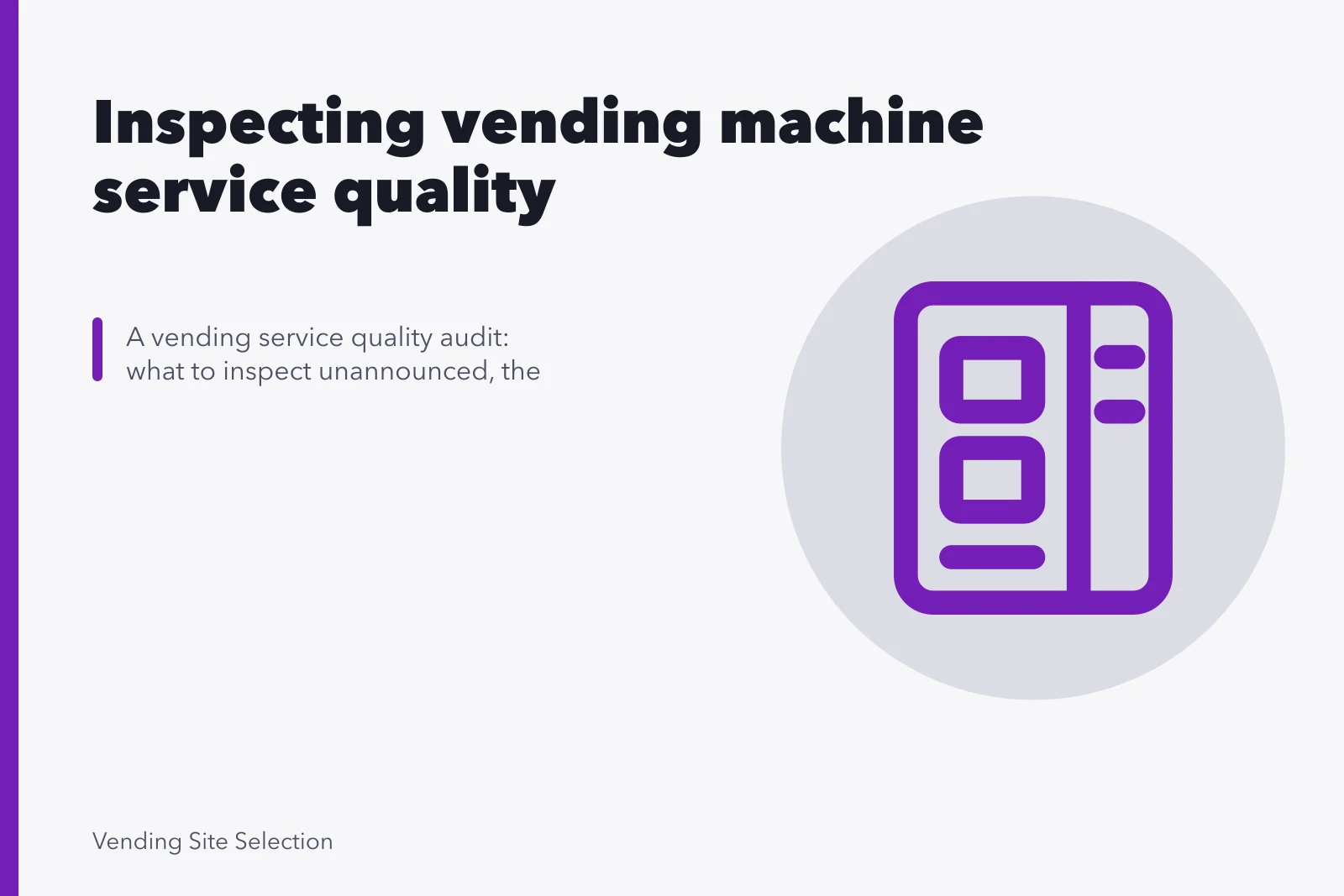 Vending machine at busy hour with one selection sold out. Inspecting vending machine service quality