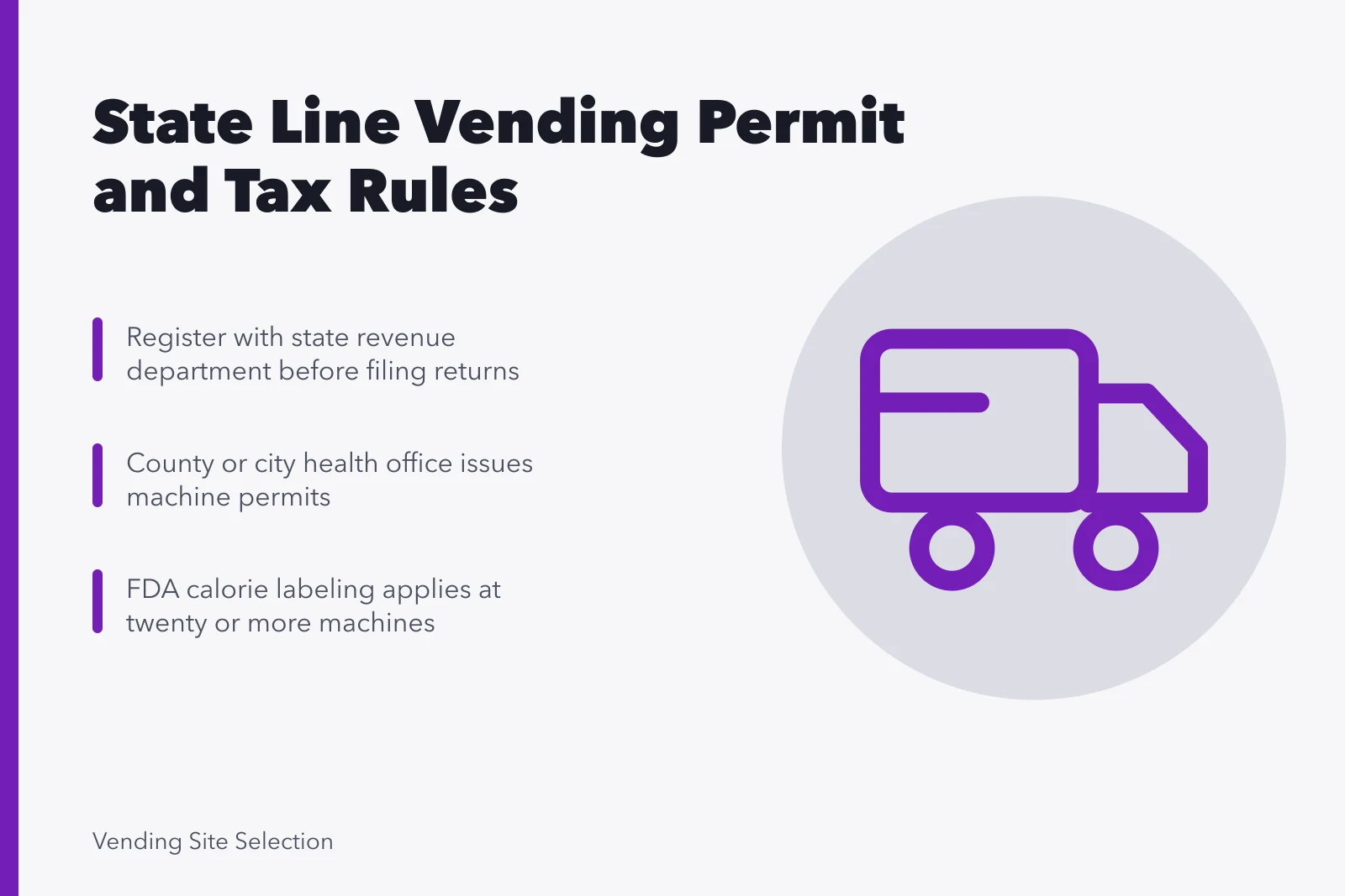 Card on state vending permit and tax rules across borders. State vending permit and tax rules: what changes when you cross a US border