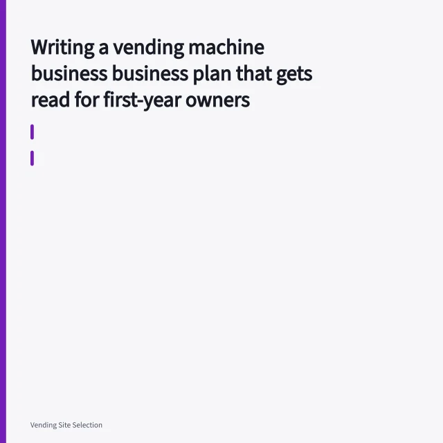 Open vending machine being restocked on a service route. Vending machine business plan outline for first-year owners