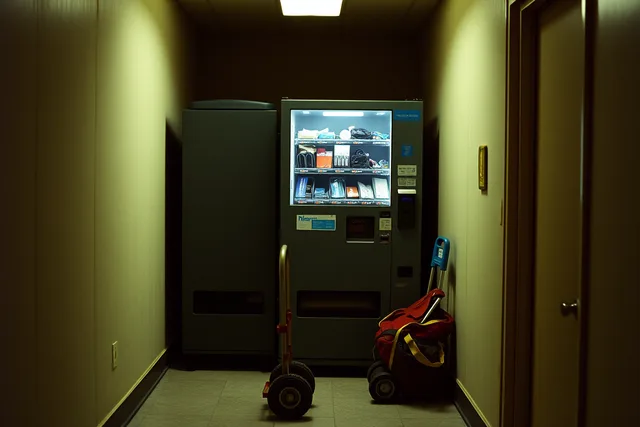 Open vending machine during a service visit in a building hallway. Vending machine performance indicators worth a monthly review, explained