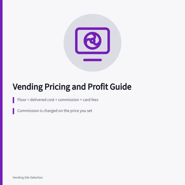 Vending pricing and profit guide with cost floor and site-based pricing. Vending machine pricing and profit guide